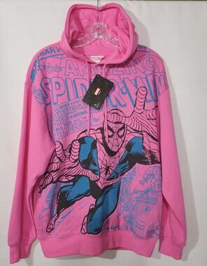 Amazing Spider-Man Pink hoodie women's medium NWT